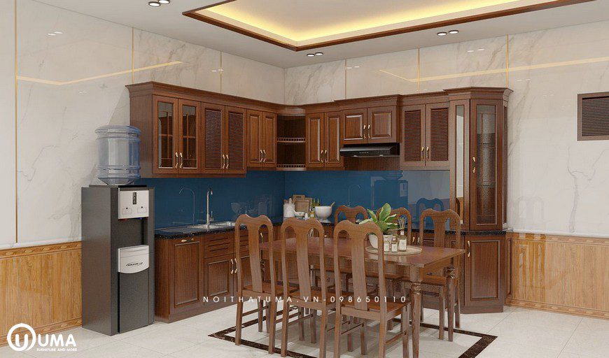 Tủ bếp gỗ Xoan Đào – UXD 07, Tủ bếp gỗ Xoan Đào, Tủ bếp Xoan Đào