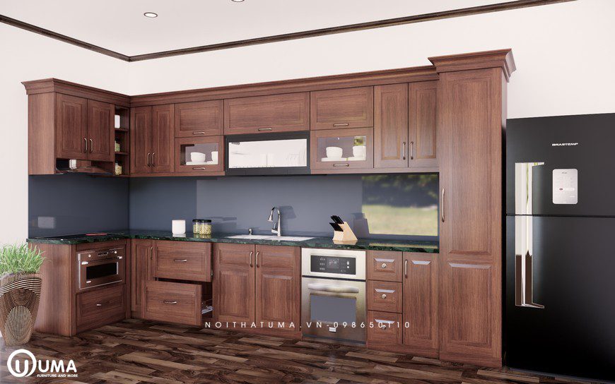 Tủ bếp gỗ Xoan Đào – UXD 16