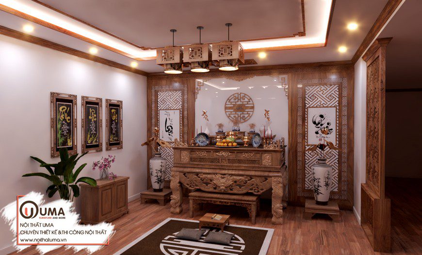 Thiết kế nội thất gỗ Óc chó căn hộ chị Trang