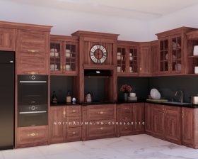 Tủ bếp gỗ Gõ đỏ – UGG 07