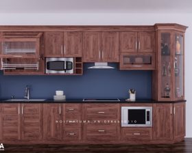 Tủ bếp gỗ Gõ đỏ – UGG 11