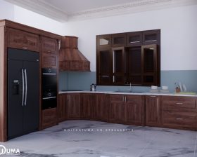 Tủ bếp gỗ Gõ đỏ – UGG 12