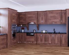 Tủ bếp gỗ Gõ đỏ – UGG 14