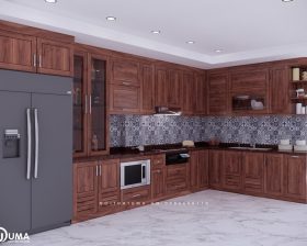 Tủ bếp gỗ Gõ Đỏ – UGG 05