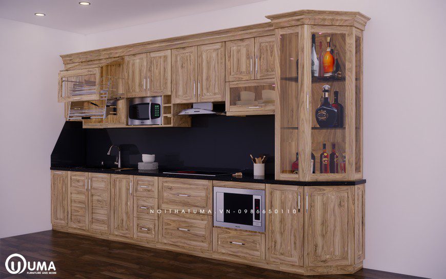 Mẫu tủ bếp gỗ  phù hợp với người tuổi Quý Tỵ Nội thất do UMA thiết kế