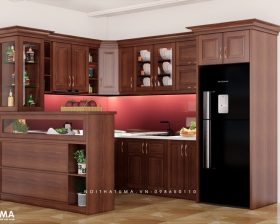 Tủ bếp gỗ Xoan Đào – UXD 11
