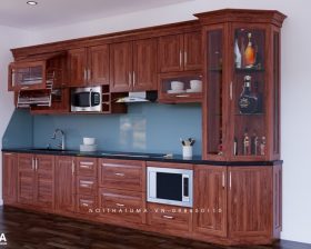 Tủ bếp gỗ Xoan Đào – UXD 17