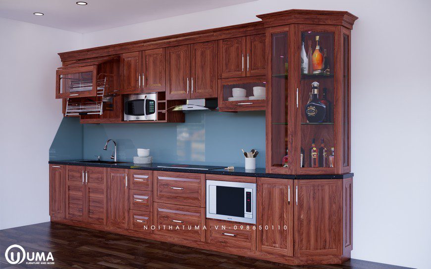 Tủ bếp gỗ Xoan Đào – UXD 17