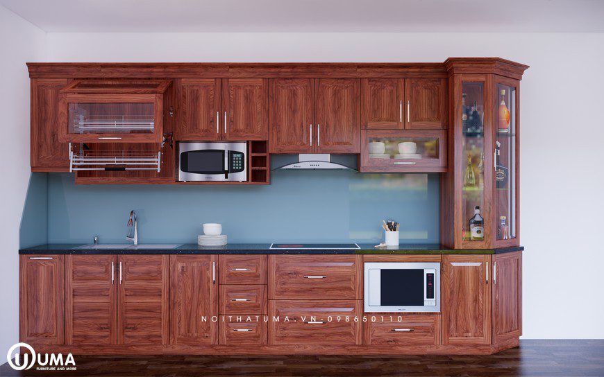 Tủ bếp gỗ Xoan Đào - UXD 17