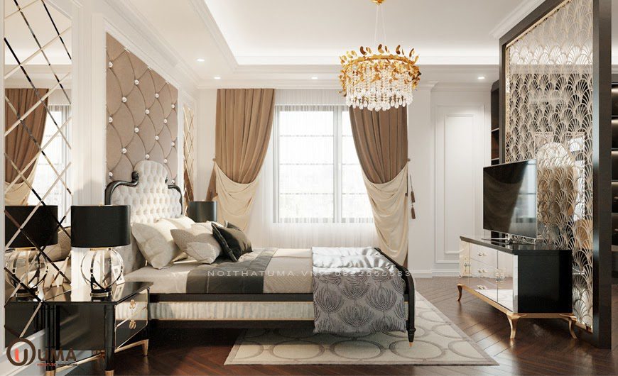 Mẫu phòng ngủ mang phong cách Luxury cho căn hộ chung cư
