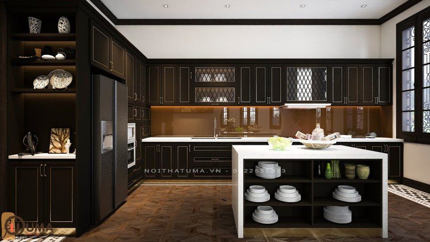 Mẫu phòng bếp mang phong cách Đông Dương cho căn hộ chung cư
