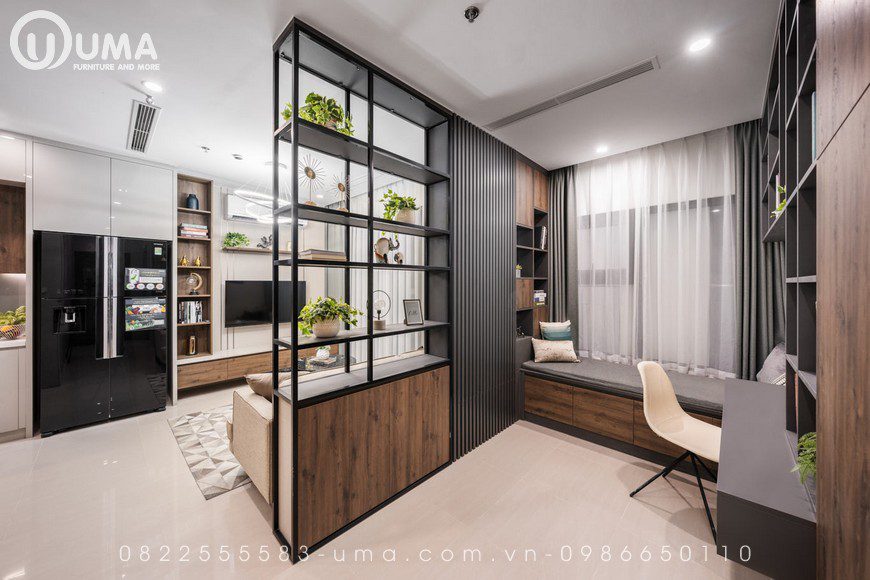 Nội thất căn hộ mẫu Vinhomes Smart City (Mega Mall) 2 phòng ngủ +1, , Thiết Kế Nội thất Chung cư