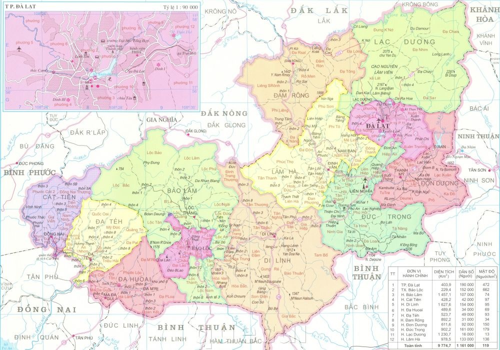 [Siêu tổng hợp] Bản đồ hành chính tỉnh Lâm Đồng khổ lớn năm 2023, , Khám phá
