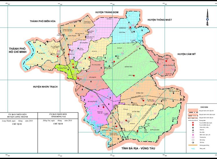 Cập nhật 2023: Bản đồ huyện Long Thành Khổ Lớn Phóng To năm 2023, , Bản đồ