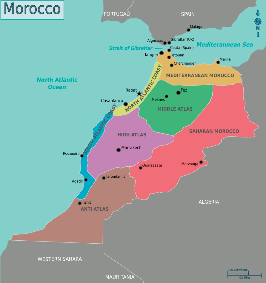 Cập nhật 2023: Bản đồ hành chính đất nước Maroc (Morocco Map) phóng to năm 2023, , Bản đồ