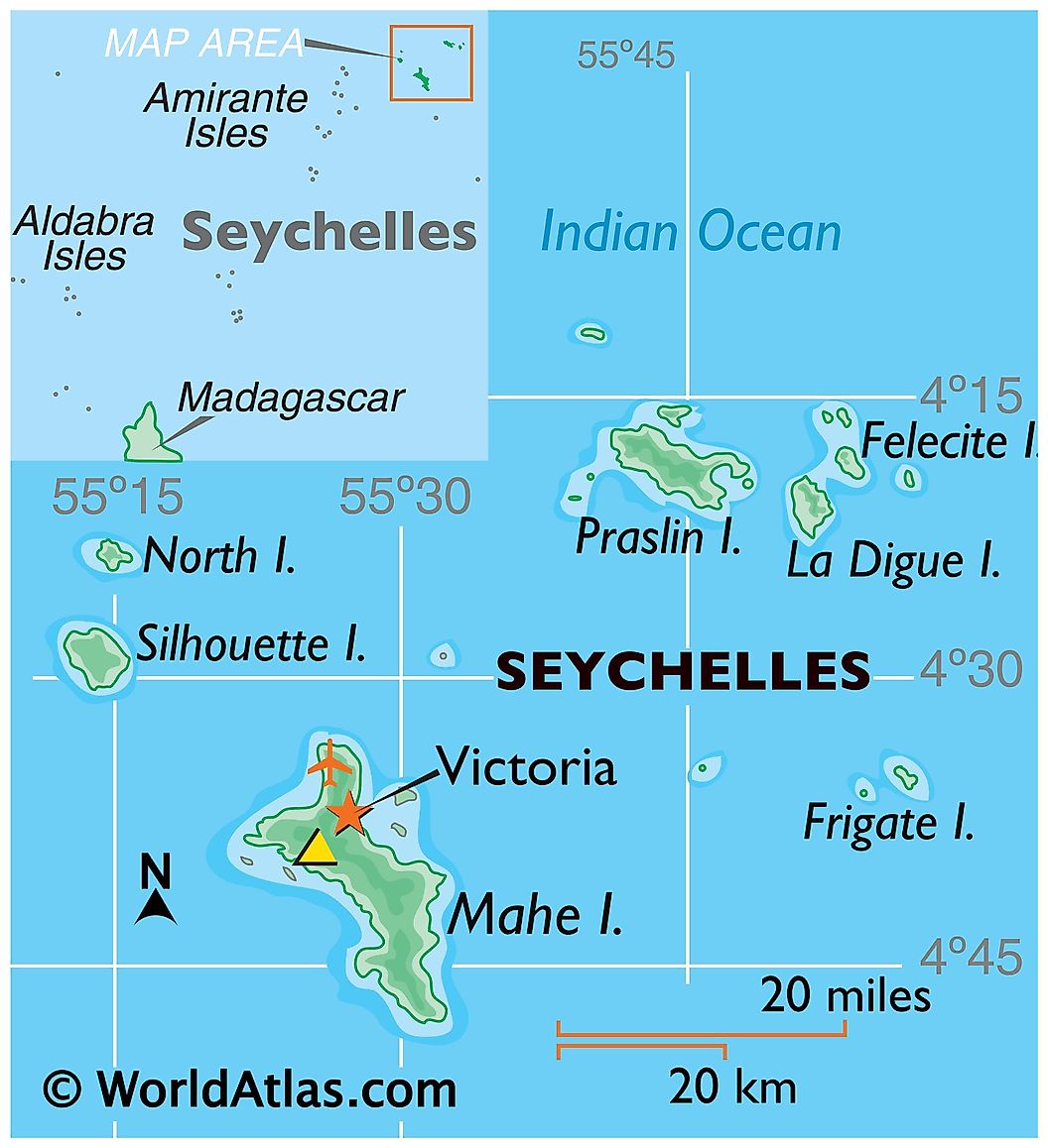 Cập nhật 2023: Bản đồ hành chính đất nước Seychelles (Seychelles Map) phóng to năm 2023, , Bản đồ