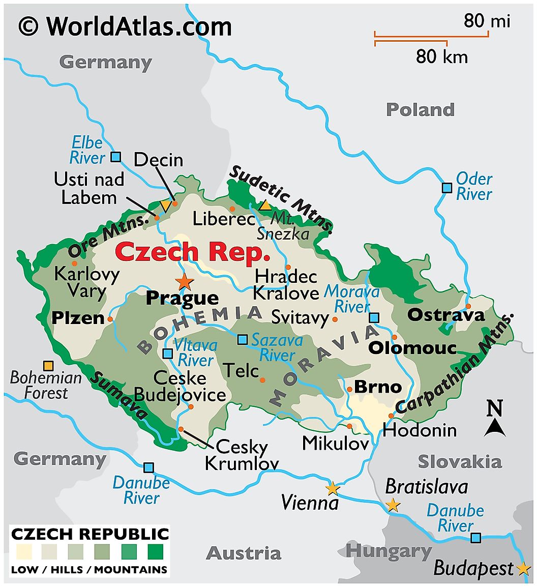 Cập nhật 2023: Bản đồ đất nước Séc (Czech Map) phóng to năm 2023, , Bản đồ